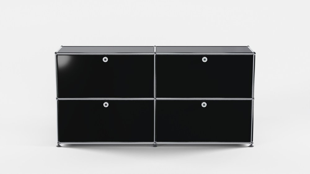 USM Haller sideboard B75 i Piano Black