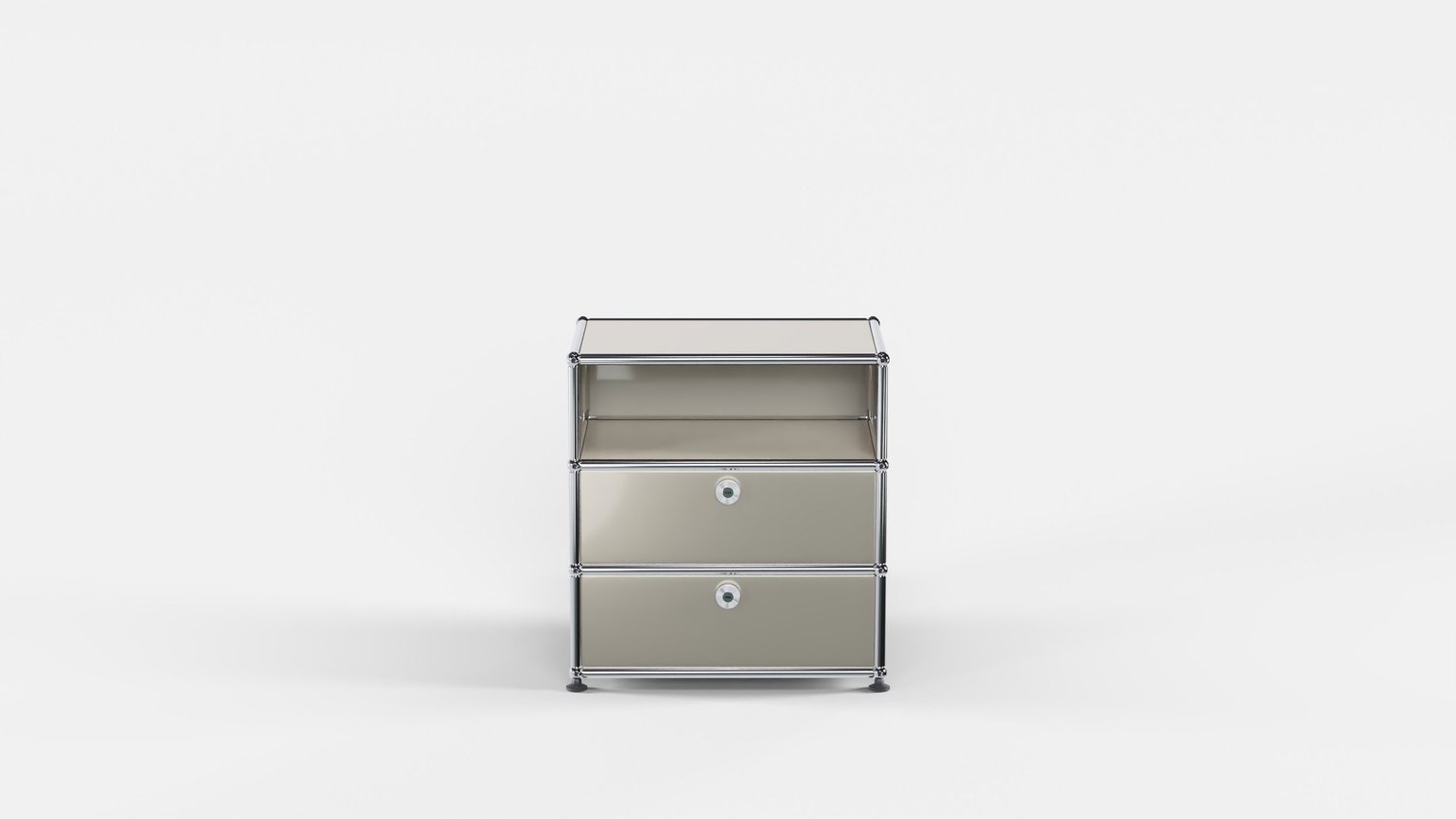 USM Haller natbord med 2 udtrækslåger Champagne Metallic