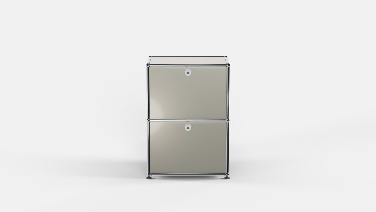 USM Haller smalt sideboard med 2 klaplåger Champagne Metallic