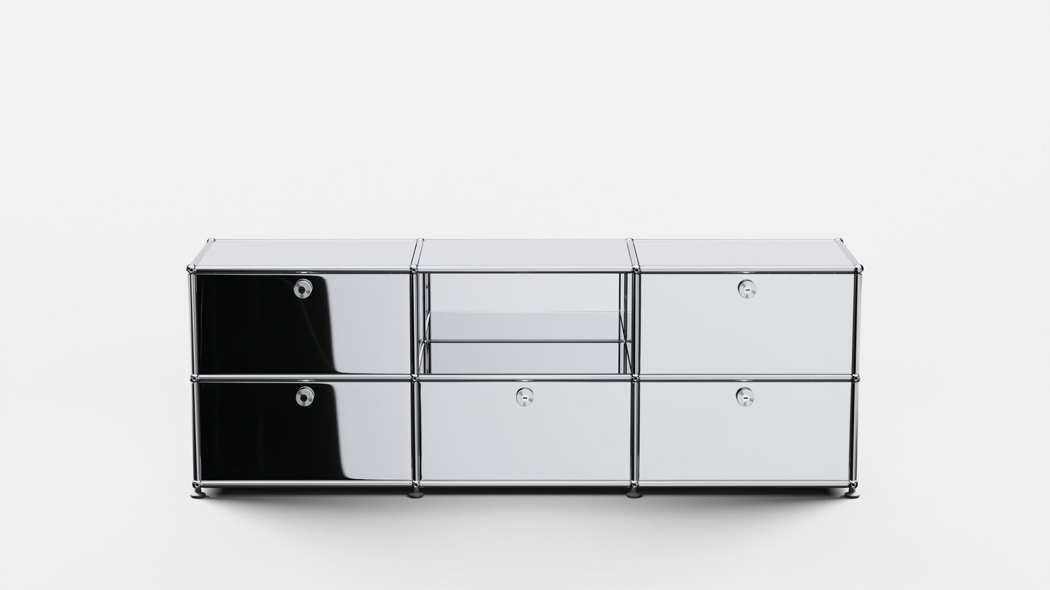 USM Haller Lowboard mit 5 Klapptüren Chrom