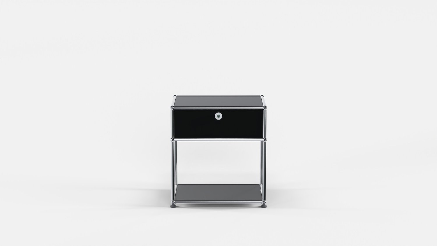USM Haller natbord med én klaplåge Piano Black