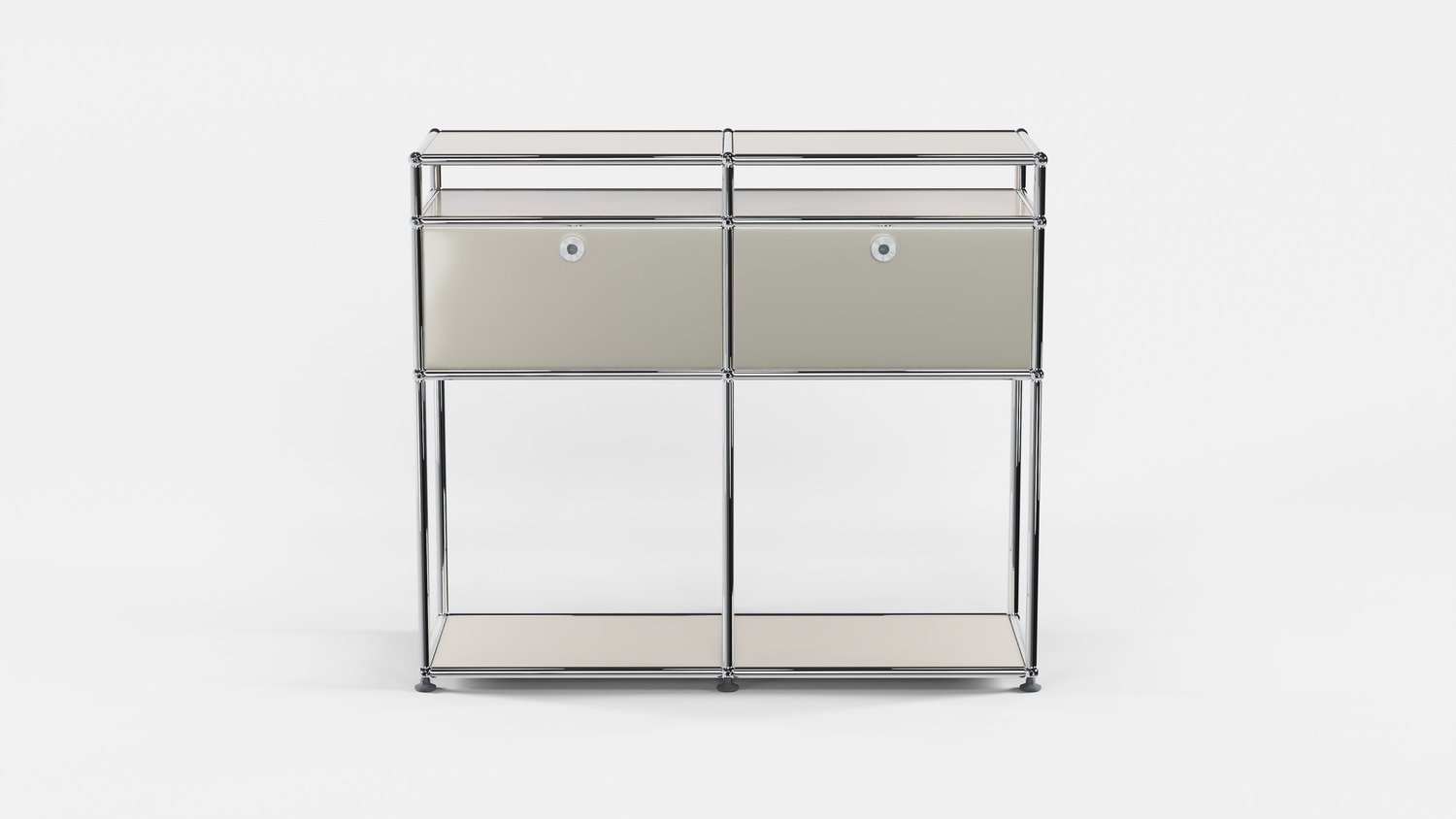 USM Haller konsol med to klaplåger Champagne Metallic