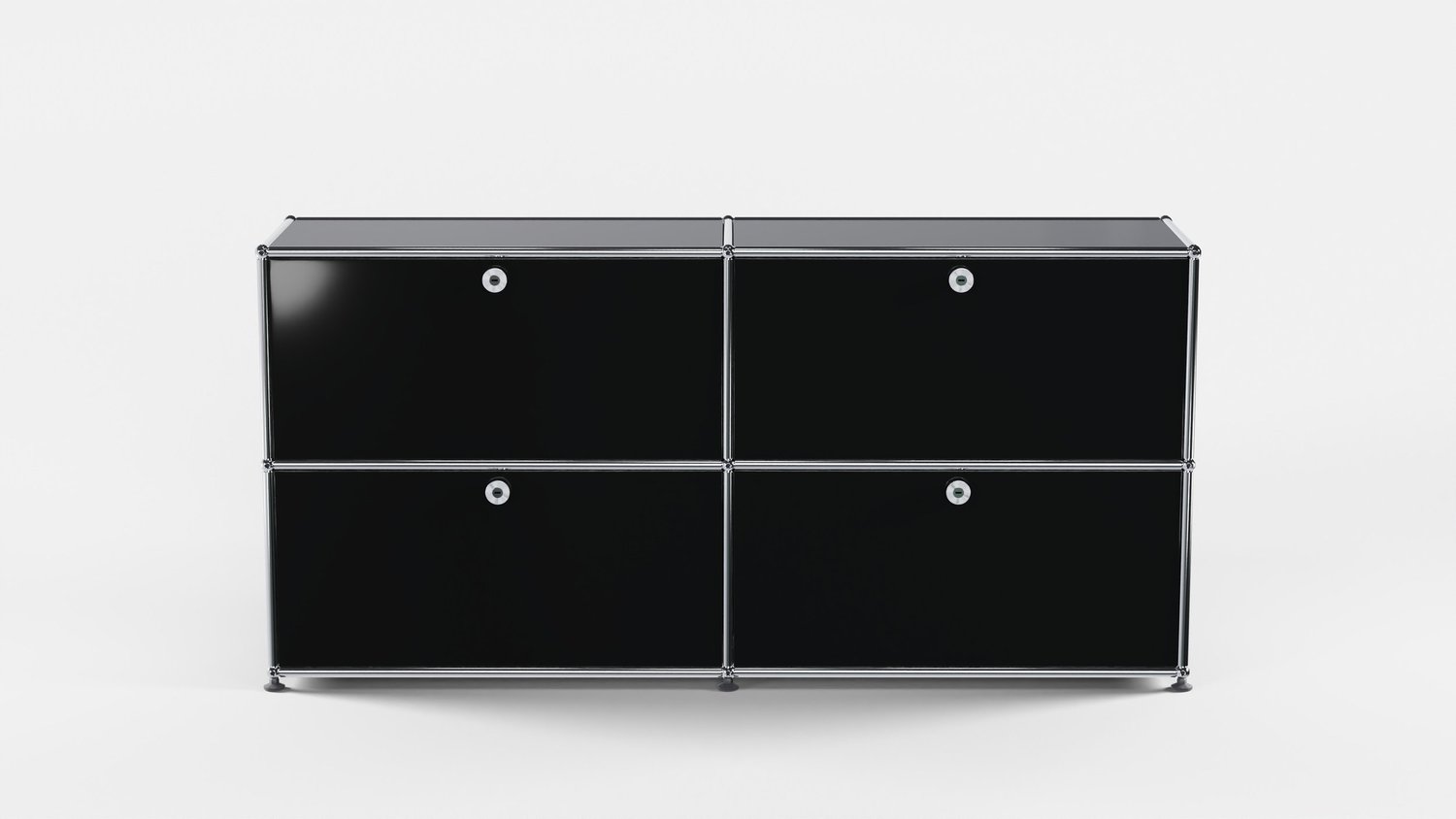 USM Haller sideboard med 4 klaplåger Piano Black