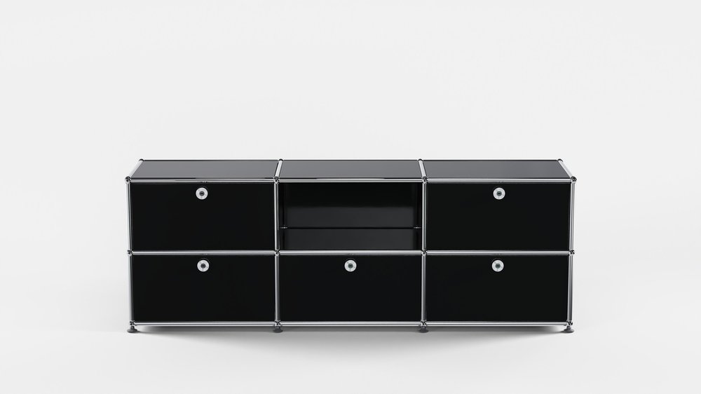 USM Haller lowboard i Piano Black