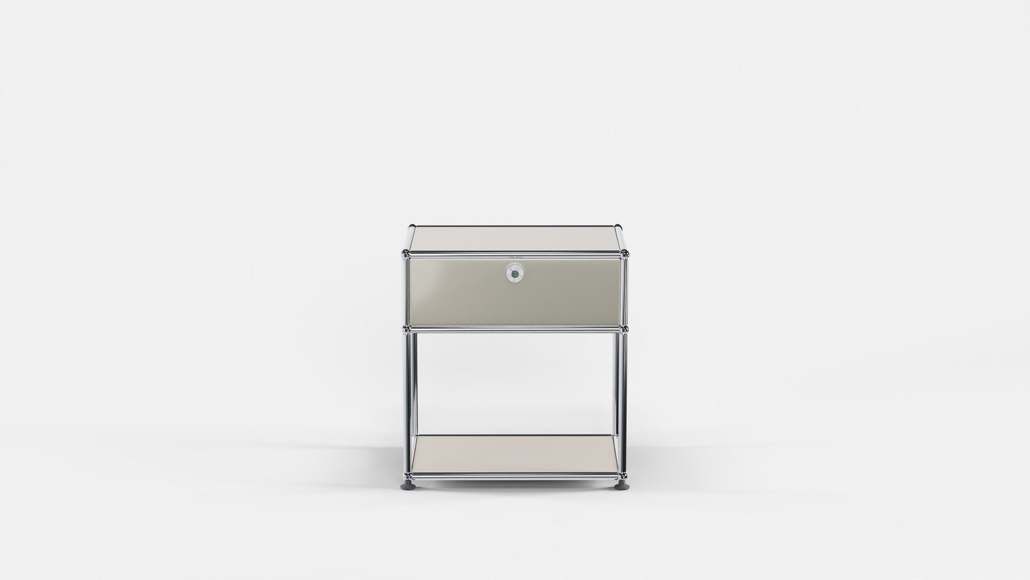 USM Haller natbord med én klaplåge Champagne Metallic